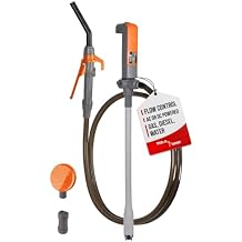 TERA PUMP 3rd Gen. Electric Fuel Transfer Pump, Powered by Either 12V AC/DC Plug-In or Via DC Inverter Clips - 8.2ft Vinyl Discharge Hose - Compatible with Gas, Diesel, Water
