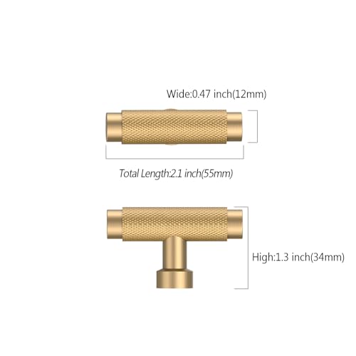 Asidrama 10 Pack Champagne Bronze Knurled Cabinet Knobs Kitchen Drawer Knobs Champagne Gold Pulls for Dresser by Asidrama - Image 2