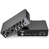 ESWN DNXB USBオーディオインターフェース 2入力/2出力24Bit/192kH 48Vファンタム電源 、プラグアンドプレイ 録音、作詞ライティング、ギター、ストリーミング、ボーカル、ポッドキャスティング用 PC/Mac対応