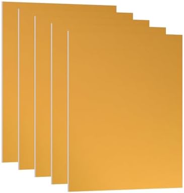 PATIKIL 3.3x2.1x1/32inch Anodized Aluminum Sheet, 5Pcs Metal Rectangle Aluminum Plate 0.8mm Thick Engraving Blanks for Laser Engraving DIY Decorative Crafting Home Decoration, Yellow