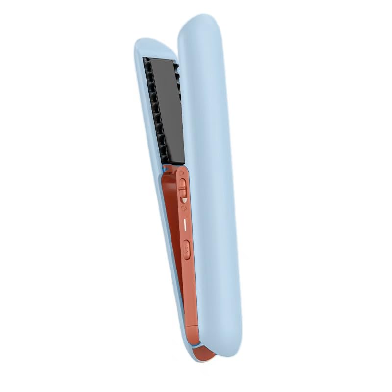 Plancha para cabello inalámbrica naranja-azul miniatura 1