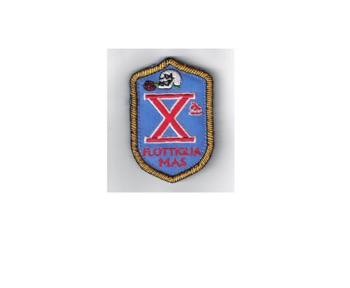  TOPPA PATCH MILITARE A STRAPPO - Xª FLOTTIGLIA MAS - DIM. 9,0 x 6,5 cm