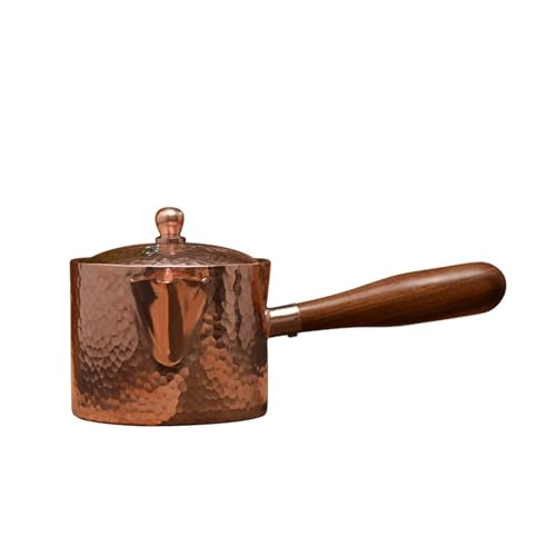 Tetera de cobre hecha a mano, tetera vintage de martillado, jarra aislada de cobre con pico vertedor, for hogar, cafetería, restaurante, camping.