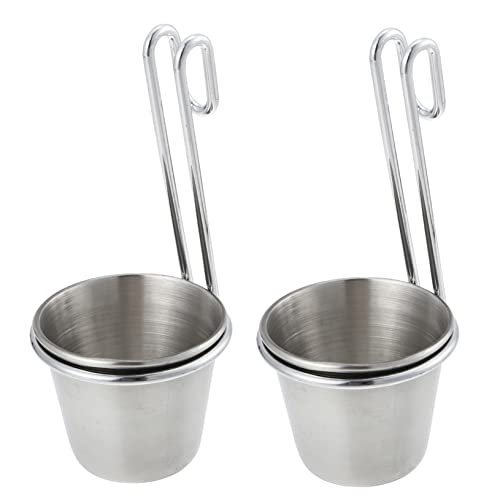 GRIRIW 2 Pcs Stainless Steel Condiment Sauce Cups Reusable Sauce Storage Containers for Dipping Appetizers Easy to Clean Smooth Surface for All Occasions