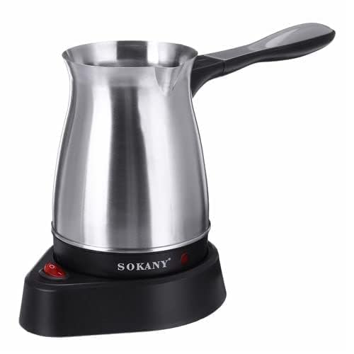 ماكينة تحضير القهوة التركية اليونانية من الستانلس ستيل بسعة 500 مل من سوكاني، محمولة ومقاومة للماء، وعاء غلي ساخن كهربائي للمنزل (الوان متنوعة) SK-214