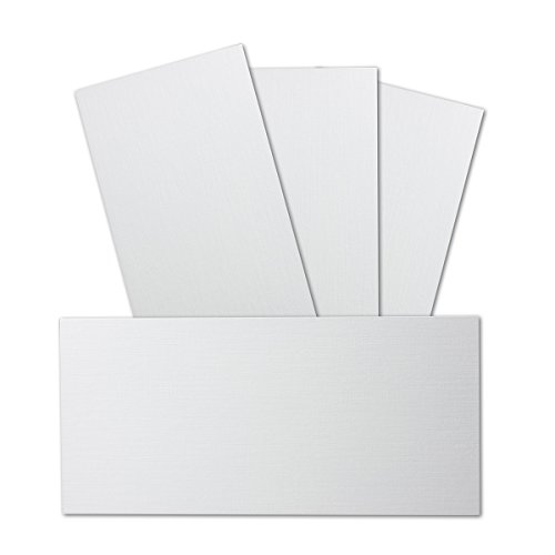 DL Linen Embossed Craft Card White 99 x 210 mm, 246 gr/m² without frames, Ideal for Crafts Scrap-booking