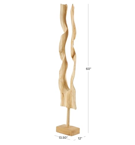 Escultura Decorativa de Madera Teca Abstracta 12x14x60 pulgadas miniatura 3