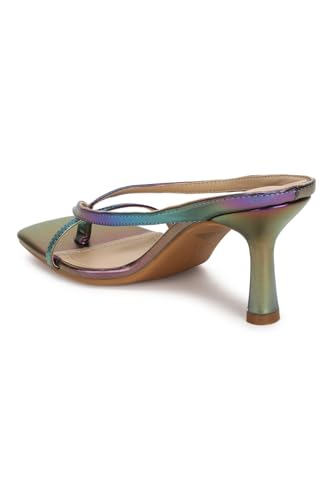 Image of Allen Solly womens Allen Solly Sheen Effect Open-toe Slim Heels Pump