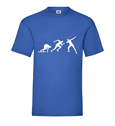 Generisch Bolt Evolution Hombre Camiseta - shirt84 - Azul Real, L