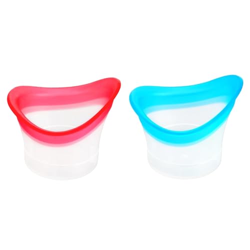 Eye Bath Cup & Silicone Eye Wash Set - Reusable Dry Eyes Relief Wash Kit Portable Eye Rinse Cup for Makeup Removal Irritation Soothing and Tired Eyes Refresh(2 Pack)