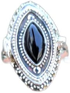 Natural Black Onyx Ring, Poison Box Ring, Marquise Stone Ring, Cabochon Ring, Poison Ring, Marquise Pill Box Ring, Openable Poison Ring, Black Onyx Gemstone Ring, Hidden Ring, Secret Box Ring, Handmade Poison Ring, Wedding Ring, Secret Stash Jewelry, Boho Statement Ring, Unisex Ring, Love Message Ring, Black Onyx Jewelry