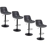 Taburetes de bar resistentes y cómodos: el marco de metal de los taburetes de cocina garantiza longevidad, robustez y estabilidad. El reposapiés añadido ofrece un grado excepcional de apoyo para las piernas. Acolchados con espuma de alta densidad y cubiertos de piel sintética, los taburetes de cocina son muy cómodos y relajados al sentarse, que también son resistentes al agua y fáciles de limpiar. El asiento de gran tamaño y la capacidad de carga de 300 libras de los taburetes de cocina te ofrecen comodidad y seguridad.