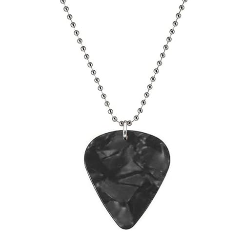 Collar de acero inoxidable para hombre, con colgante de púa de guitarra, antialérgico, afinidad para la piel, bonito y atractivo
