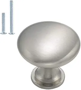 homdiy 30 Pack Cabinet Knobs Brushed Nickel Drawer Knobs - HD6050SNB Cabinet Hardware Solid Kitchen Cabinet Knobs for Dresser Drawers