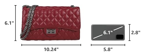 Image of Gladdon Quilted Crossbody Purse for Women Trendy Shoulder Bags | Stylish Shoulder Purse,Quilted Pattern,Structured bag,Chain Strap,Spacious Enough,Casual and Dressy Outfits,Any Occasion