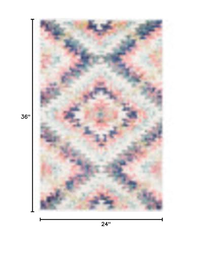 Tapete Livabliss 2x3 pies geométrico boho rosa miniatura 2