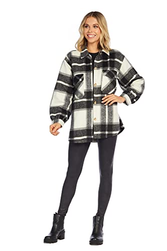 Mud Pie womens Highland Plaid Womens Oversized Shacket2