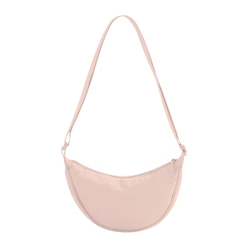 Crossbody Crescent Bag for Women Small Sling Crossbody Bag with Half Moon Shape Travel Shoulder Bag Lightweight Pink