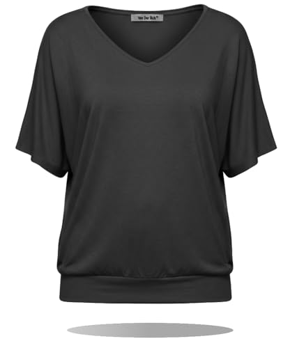 Van Der Rich ® - T-Shirt Kurzarm Oberteile - Damen (Schwarz, XL)