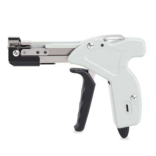 Stainless Steel Cable Tie Gun, 4 Level Adjustable Fastening Tie Tool, Wrap Tightening Cable Tie Cutter, Metal Zip Tie Gun for Home Decoration, Cable Bundling and Electronic Engineering by exsulity - Used condition - US$44.72