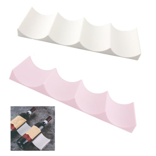 CAASFOOY Botellero de plástico, botellero de nevera, botellero de nevera, europeo botellero de mesa para frigorífico, ideal para cocina, frigorífico (rosa, blanco)
