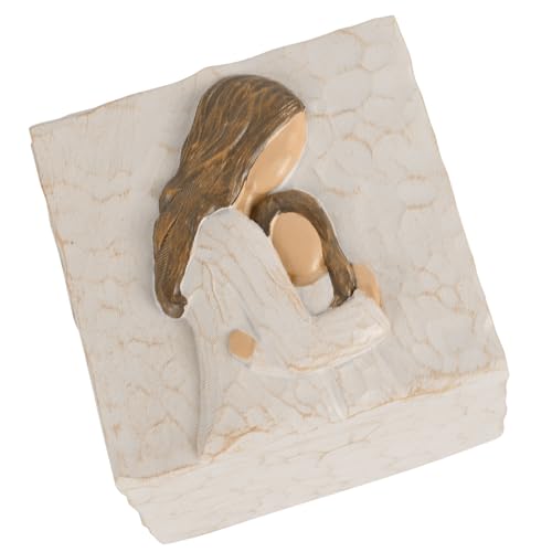 QIANLING Gifts for Mom - Mother & Daughter Keepsake Box Gift for Mom Birthday & Mothers Day Birthday Gifts for Women Sculpted Hand-Painted Jewelry & Small Treasures Box
