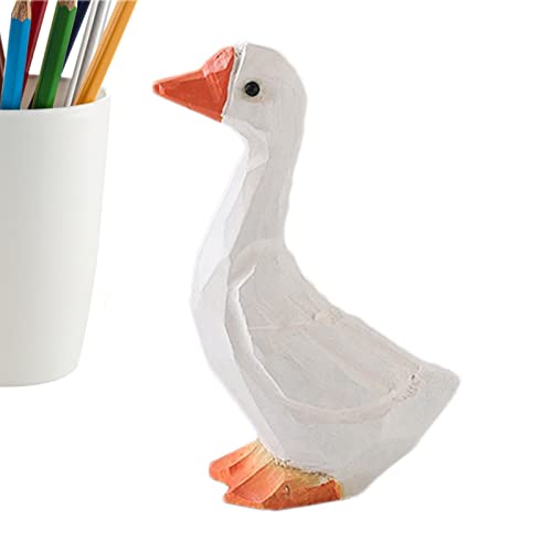 pato branco, patos decorativos para decoração casa com texto bênção - decoração arte quintal, estatu