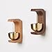 Door Chimes Bells, Door Chime Magnetic C-shaped Door Harp Wooden Cute Decorative Door Entry Chime Doorbell Chime for Door Opening Shopkeepers Business, Walnut Color