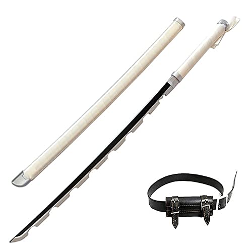 Demon Slayer - Hashibira Inosuke Épée en bois COS Prop modèle arme pour les amateurs d'anime, Cosplay japanese Anime Personnage Jeu Décoratif Jouets Katanas avec ceinture, 104cm Cover
