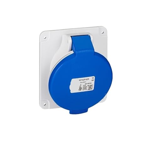 PKF32F423 waterproof connector fast concealed industrial socket (32A 6h IP44 3P blue)