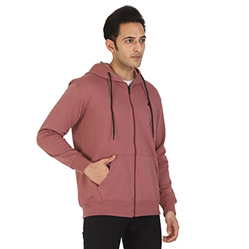 Image of D-GREEN Sweatshirt for Men Stylish Hoodie with Zipper and Full Sleeves Winter Wear