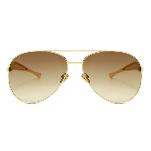 Retro Gold Aviator Sunglasses for Women Men Trendy Oversized 70s Aviators Sun Glasses Metal Vintage Shades2