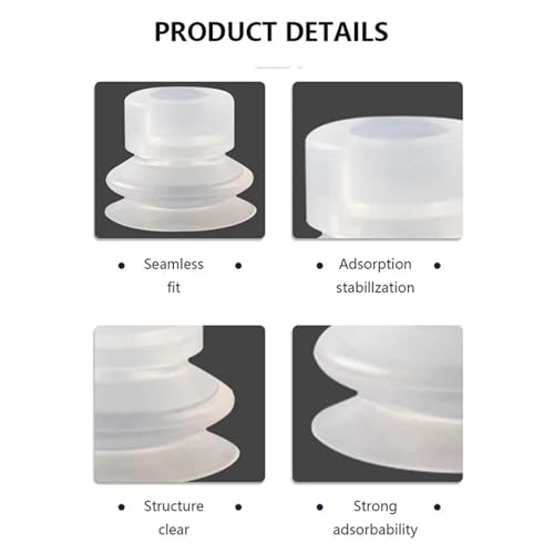 Ventosas neumáticas de 8 mm con boquilla de silicona y cabeza grande para vacío 7