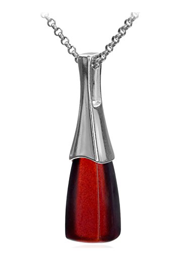 Noda - Collier avec un pendentif en Ambre rouge foncé - Argent 925/1000 - 46 cm