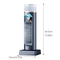 Turm-Klimagerät, Raumkühler Ventilator Tragbare Klimaanlagen, Leiser Oszillierender Blattloser Kühler Mit Fernbedienung Für Schlafzimmer Büro Wohnheim (Schwarz) – Ansicht 2