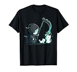 Cute Grim Reaper Skeleton With Cat Ghost Kawaii Pastel Goth T-Shirt