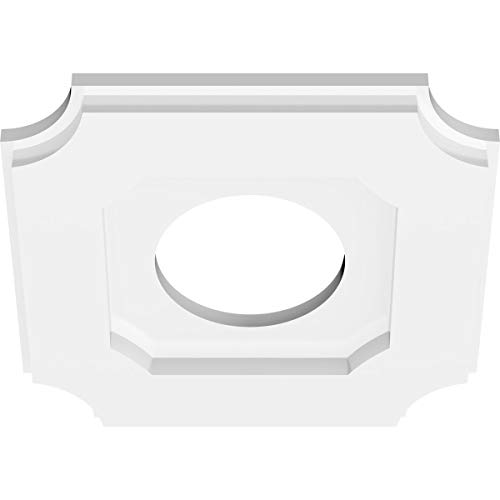 Image of Ekena Millwork CMP10LE-04000 Locke Architectural Grade PVC Contemporary Urethane Ceiling Medallions 10 inchOD x 4 inchID x 6 inchC x 1 inchP