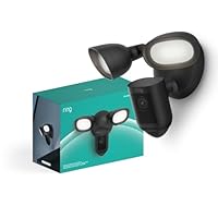 Ring Floodlight Cam Wired Pro | Outdoor Security Camera 2K Video with Ring Vision, 3D Motion Detection, Birds Eye View, Siren, alternative to CCTV system | 30-day free trial of Ring Subscription