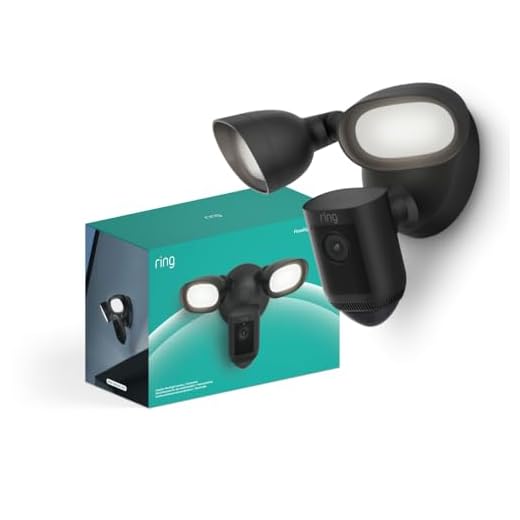 Ring Caméra Floodlight Pro filaire (Floodlight Cam Wired Pro)| Caméra de surveillance extérieure, Vidéo HDR 1080p, détection de mouvements 3D, vue aérienne, wifi | Essai Ring Protect gratuit 30 j.