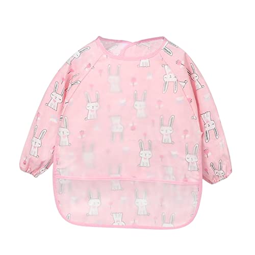 TOOYFUL Babetes à 'água com Mangas Art Smock com Bolso Reutilizável Bebê, Alimentação de Desmame pa