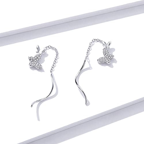 Boucles d'oreilles papillons argent 925 cadeau idéal pour elle - 7