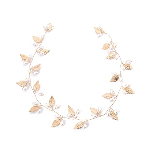 Cheveux Mariage Accessoire，Bandeau de mariée en Perles de Feuille d'or Rose, Bandeau Pour Cheveux, Accessoires de Cheveux, Coiffe de Mariée, Robe de...