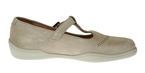 Casablanca Womens T-Strap Mary Jane Shoe (EU36 Wide, Suede Beige)4