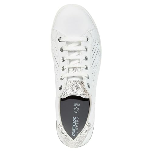 Geox Girls' D Jaysen B Trainers, White Lt Silver, 74