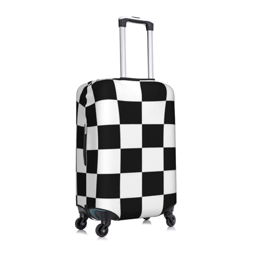 Black And White Checkerboard Travel Luggage Covers For Suitcase Elastic Suitcase Protector Anti-Scratch Spandex Baggage Covers Fits 18-32 Inch Luggage Medium3