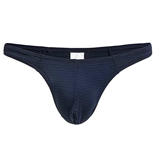 Faringoto Calcinha masculina fashion T-Pants fio dental de seda gelo confortável, azul royal, M