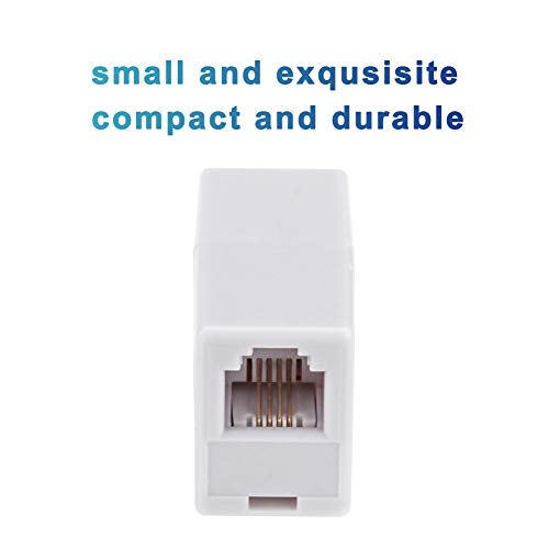Rj11 Coupler, 2 Pack Telephone Phone Line Connector Coupler Rj11 6P4C Inline Keystone Jack Female To Female Straight Telephone Cable Cord Extension Adapter White #TOP3
