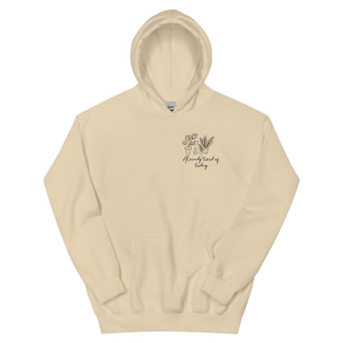 Sweat à capuche chat mignon sable en taille S au style minimaliste