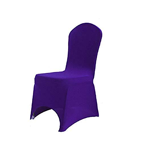 Trimming Shop Purple Wedding Chair Covers Set of 100, Spandex Polyester Stretch Removable Washable Universal Slipcovers for Wedding Banquet, Dining Party & Events โ image 1