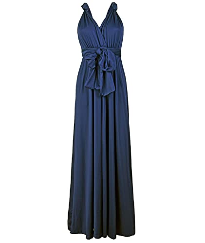 Image of Sexyshine Women's Backless Gown Dress Convertible Multi-Way Wrap Halter Cocktail Dress Bandage Bridesmaid Long Dresses